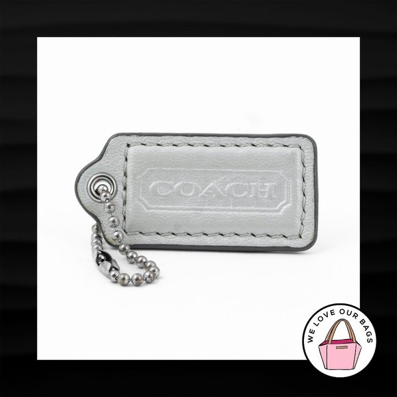2" Medium COACH PEARL WHITE LEATHER KEY FOB BAG CHARM KEYCHAIN HANGTAG TAG - Picture 1 of 1